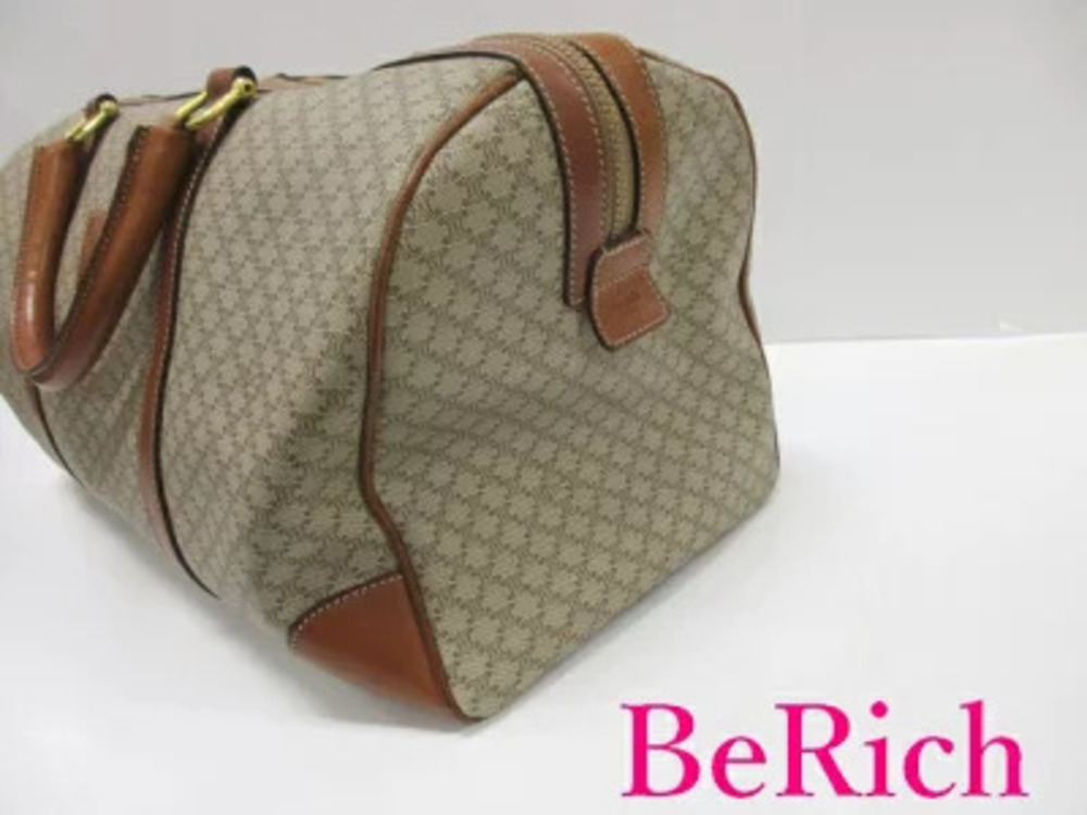 Celine Beige Brown Macadam Blazon Handbag Bag Tote Boston Travel Tan Brown